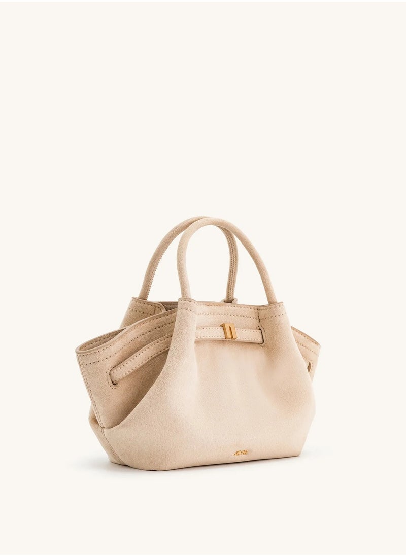 PEI Hana Small Faux Suede Tote White