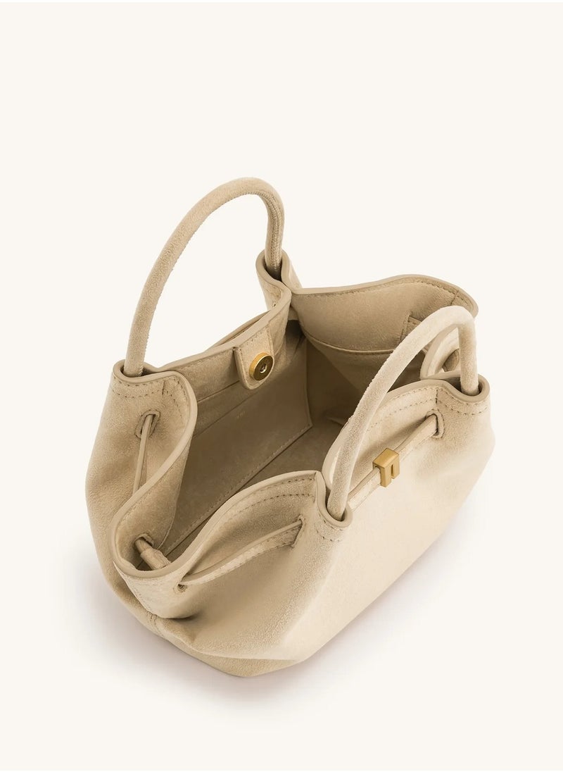 PEI Hana Small Faux Suede Tote White