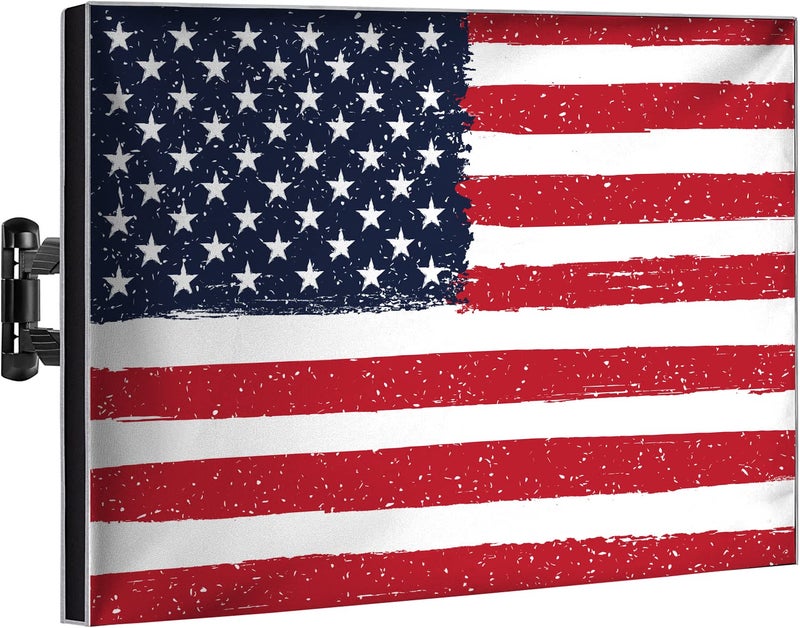 Garnetics Outdoor TV Cover 65 Inch â€“ Waterproof, Weatherproof TV Enclosures with Smart Shield Screen Protectors, Ideal for Outdoor Use, Moving, and Storage - US Flag - Image 1