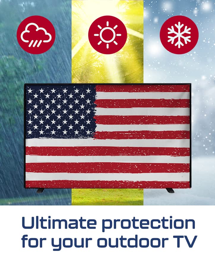 Garnetics Outdoor TV Cover 65 Inch â€“ Waterproof, Weatherproof TV Enclosures with Smart Shield Screen Protectors, Ideal for Outdoor Use, Moving, and Storage - US Flag - Image 5