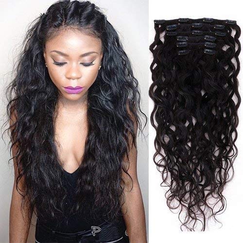Natural Curly Clip in Human Hair Extensions for Black Women Natural Wave Real Human Remy Hair Clip in Extension for African American Natural Hair Extensions Clip ins 22inch 1 NaturalWave