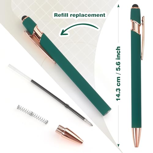 Bribobo 6 Pack Ballpoint Pen 2-in-1 Stylus Retractable Ballpoint Pen with Stylus tip, Metal Stylus Pen for Touch Screens, 1.0 mm Black Ink, 6 - Image 3
