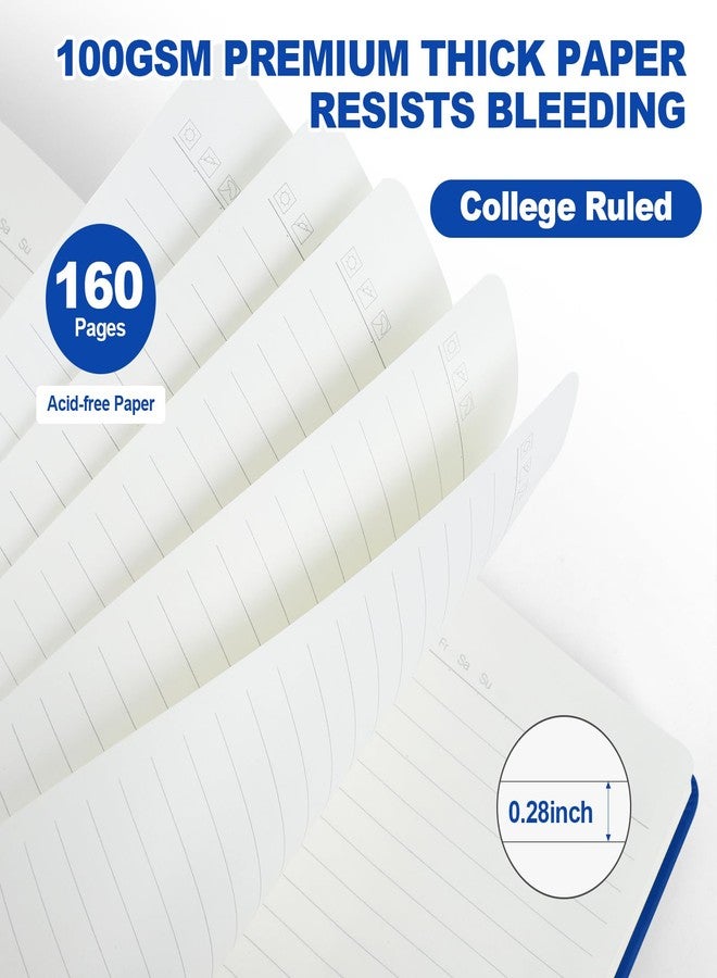 SUQJOY Lined Journal Notebooks for Writing, 100 GSM Thick Paper, 8 Pack Hardcover Notebooks, A5 College Ruled Notebook, Journaling Notebook for School/Travel/Office (8 Assorted Colors) - Image 2