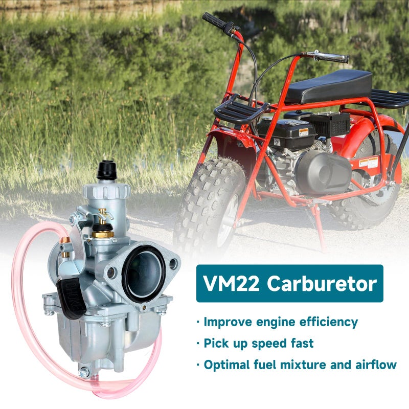 FVRITO Racing VM22 Carburetor for Predator 212cc 196cc 224cc Coleman CT200U BT200X GX160 GX200 6.5hp OHV Clone Engine KT196 Baja MB200 Mini Bike Go Kart with 38mm Air Filter Performance Parts Black - Image 2