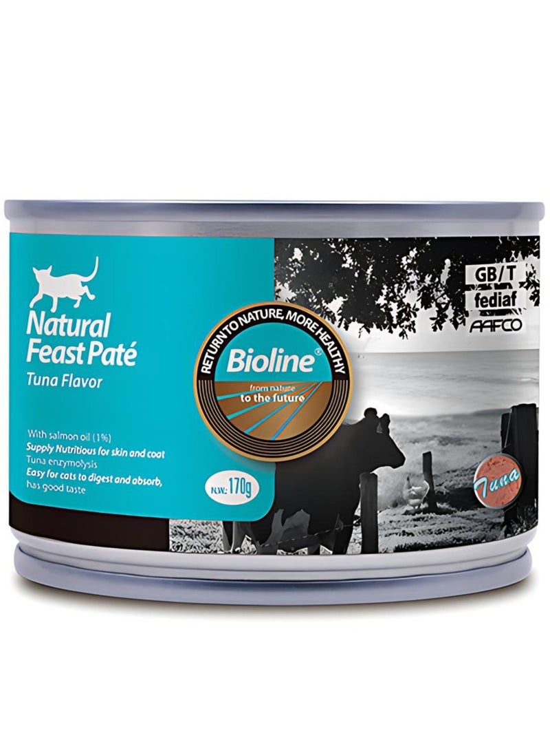 بايولاين علبة بات للقطط من ناتشورال فيست بنكهة التونة 170 جرام