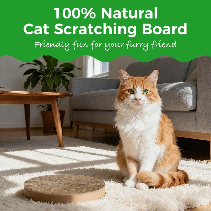 INNOIO Round Cat Scratcher Refill, 10" Diameter Cat Scratching Board for Indoor Cats, Cardboard Cat Scratcher Padsï¼ŒDouble-Sided (2 PCS) - Image 2