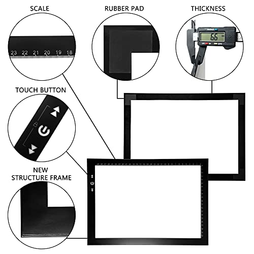 HSK A4 LED Artist tracing Light Box Copy Table, Adjustable High Brightness Light Pad for Tatto Drawing, Sketching, Animation, Diamond Painting Accessories - Image 4