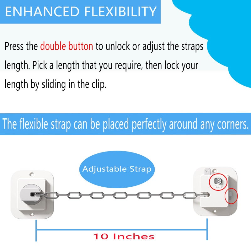 YEYA Cat Door Latch & Stopper-Adjustable Strap, 2-Pack Door Holder & Prop to Keep Door Open for Cats, No Tools Required - Image 4