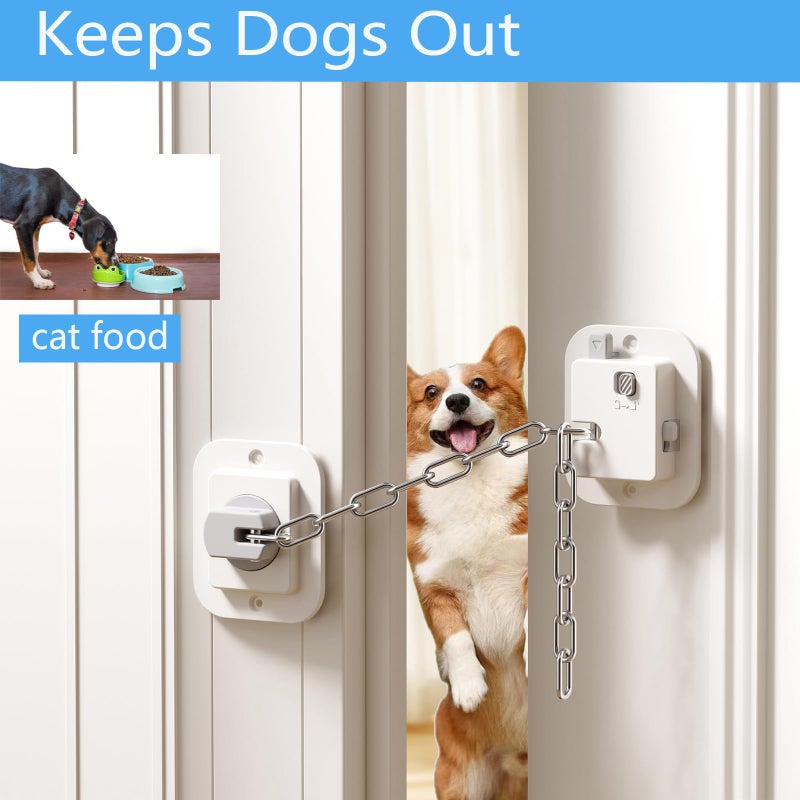 YEYA Cat Door Latch & Stopper-Adjustable Strap, 2-Pack Door Holder & Prop to Keep Door Open for Cats, No Tools Required - Image 2