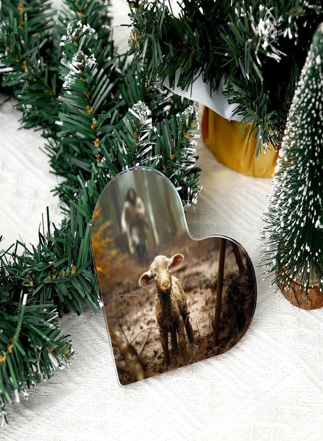 Hefonti Baptism Gifts for Women Friend, Jesus and Lamb Religious Inspirational Thank You Faith Gift for Mom Dad Sister Grandma Aunt Birthday Christmas Thanksgiving Christian Home Decor - Image 4