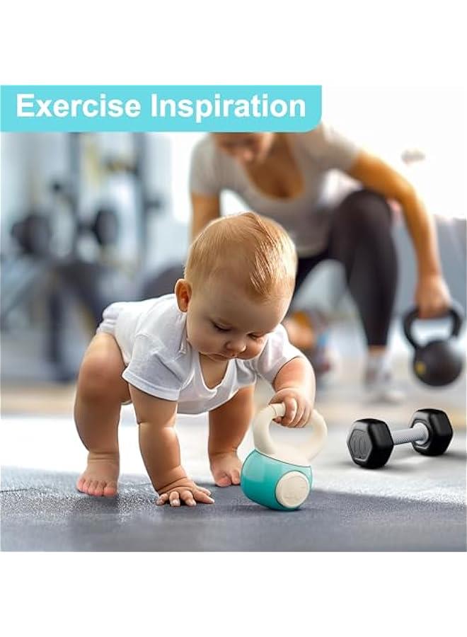 Baby First Gym Rattle Set, Infant Dumbbell Weights Teething Rattles 3-6-12 Month, Newborn Workout Sensory Stroller Toy, Babies Birthday Shower Gift 5 7 8 9 10 Month Toddler Boy Girl-4PCS - Image 2