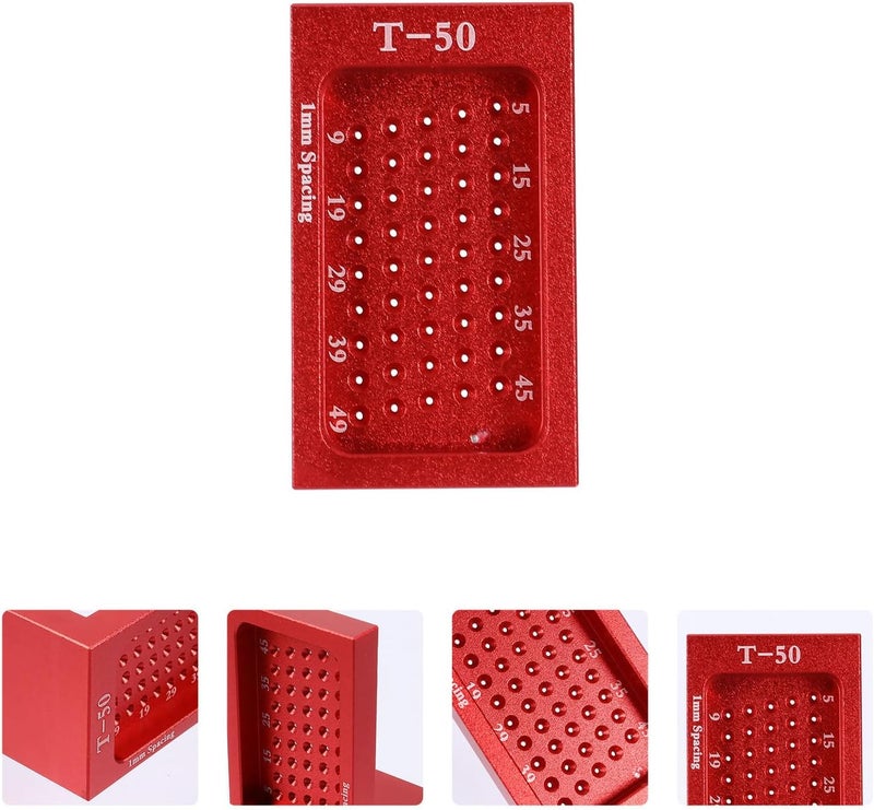T Type Woodworking Scriber Aluminum Alloy Ruler Red Handheld Marking Gauge Precision Layout Tool for Carpentry and Woodworking Measurement - Image 4