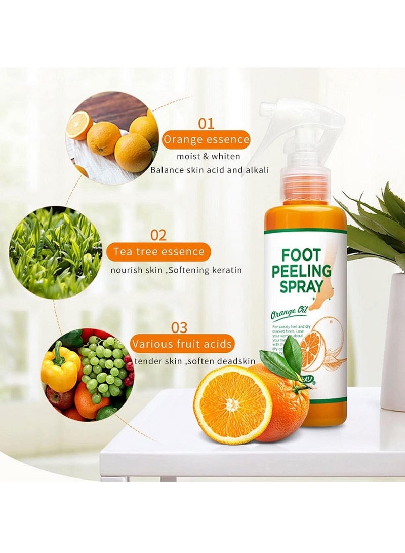 DubaiGallery Foot Peeling Spray Orange Oil,Foot Peeling Spray That Remove Dead Skin,Hydrating Nourish Peel Off Spray,Remove Dead Skin Within Seconds for Cracked Rough Heels, Dry Toe Skin & Calluses - Image 4