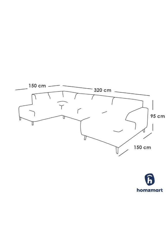 هومزمارت كنبة دائرية خشب سويدي و مخمل - بيج - Image 2