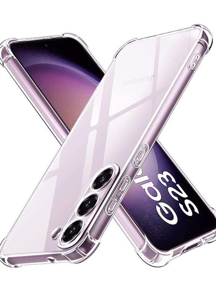 إيف Samsung Galaxy S23 5G Cover Case Soft TPU شفاف الظهر الحافظة الواقية من الصدمة مصد وزوايا معززة - Image 3