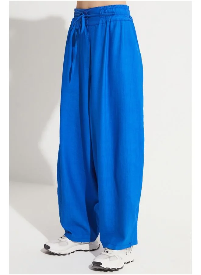 جون June Loose Elastic Waist Trouser Saxe