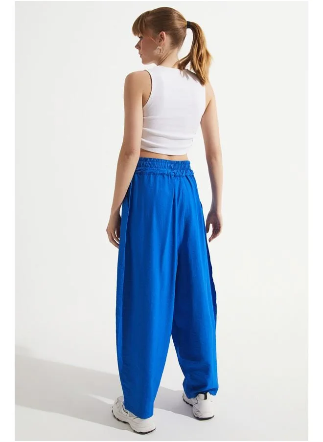 جون June Loose Elastic Waist Trouser Saxe