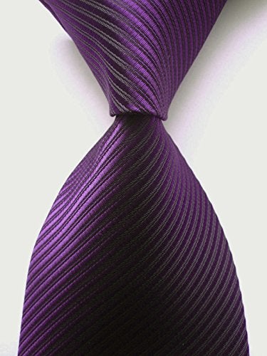 Elfeves Mens Dark Purple Woven Tie HANDMADE Luxury Suit Necktie Birthday Present - Image 3