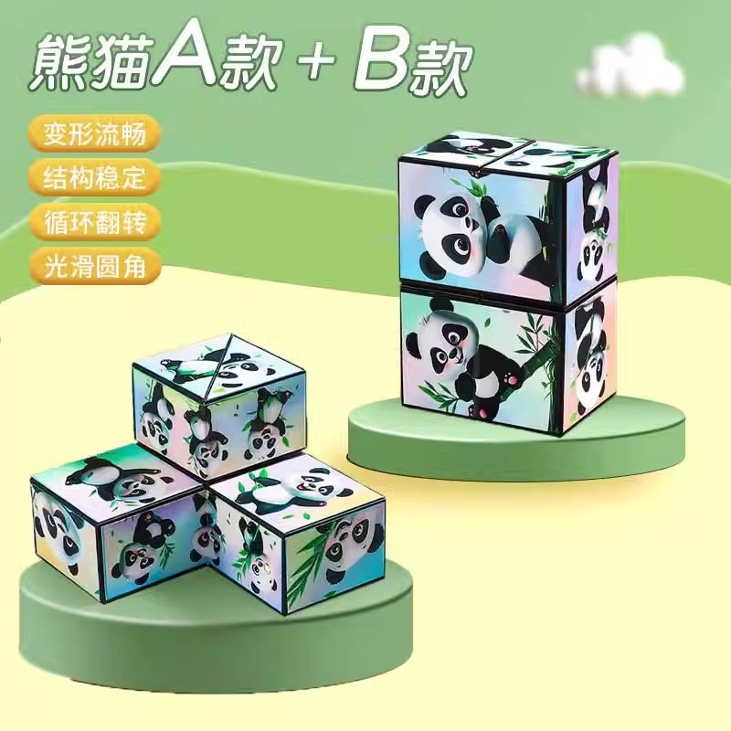 Tiktok Same Style Changeable Infinite Cube 3D Three-Dimensional Geometric Panda Flip Deformation Folding Children'S Educational Toys - Image 1