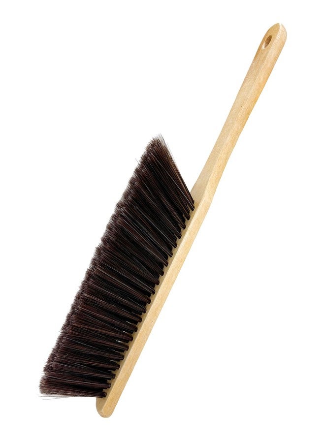 FSTURIOS Wooden Dust Brush, 14 Inch Bench Brush Horse Hair Brush Hand Broom Counter Duster, Soft Bristle Dust Brush Whisk Broom Upholstery Cleaning Tool for Car Home Workshop (Gray - Image 1