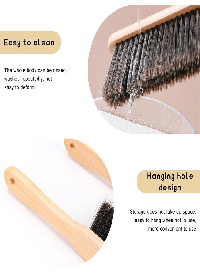 FSTURIOS Wooden Dust Brush, 14 Inch Bench Brush Horse Hair Brush Hand Broom Counter Duster, Soft Bristle Dust Brush Whisk Broom Upholstery Cleaning Tool for Car Home Workshop (Gray - Image 5