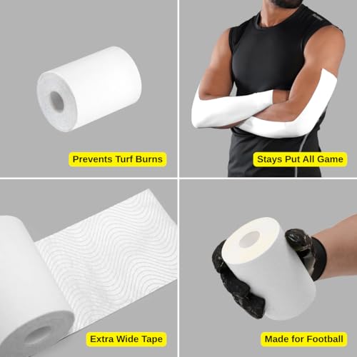 SLEEFS White Turf Tape Football - Extra Wide Waterproof Sports Athletic Tape - Flexible Breathable Ultra Sticky for Arms, Wrists, Ankles, Injuries - Lacrosse, Soccer, Baseball, Basketball - Image 5