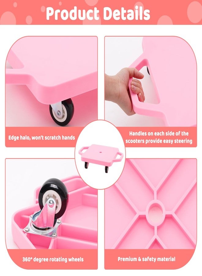 Joonly Kids Sitting Scooter Board with Universal Wheels Safety Plastic Scooter for Kids Ages 6-12 Manual Sport Scooters with Handles for Gym Class - Image 4