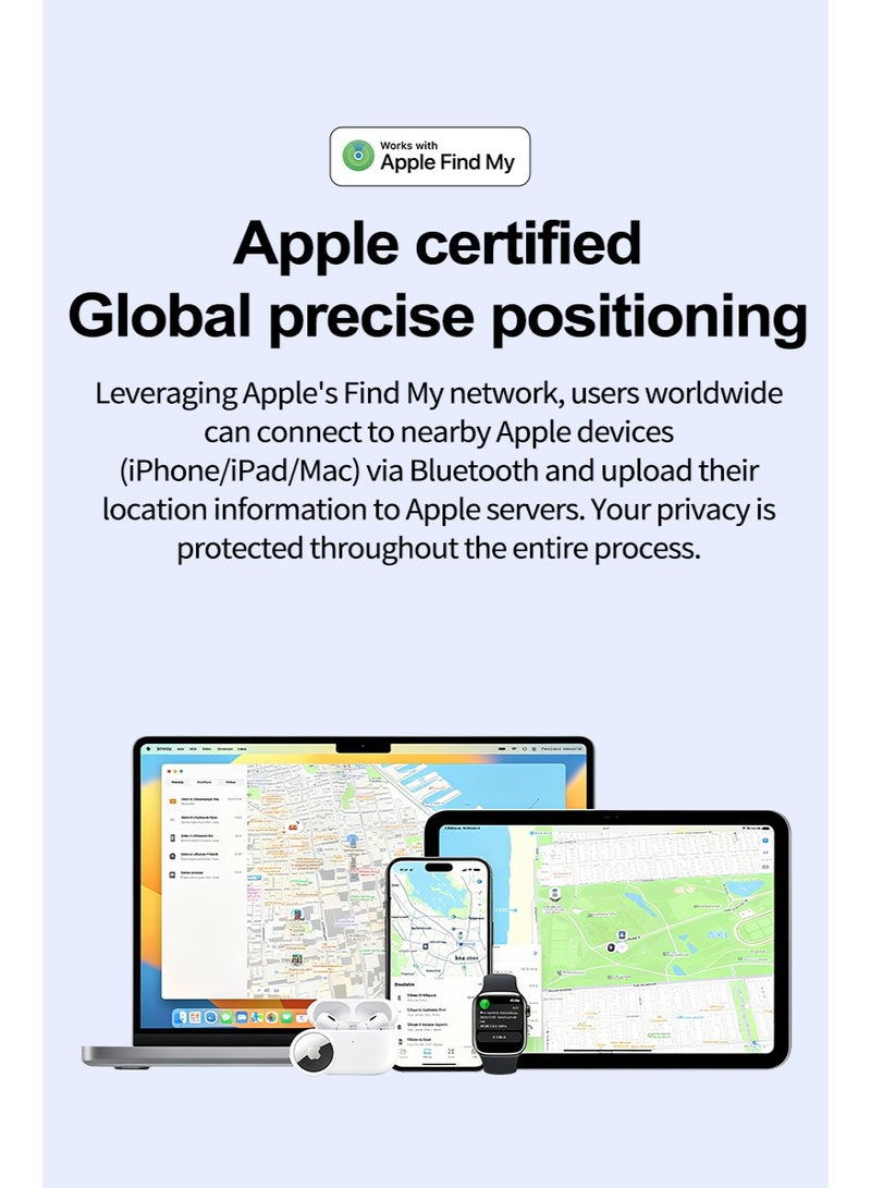 جهاز تعقب ذكي مضاد للضياع يعمل مع ميزة «Find My» من Apple، جهاز تعقب صغير دائري يعمل بتقنية البلوتوث لتحديد موقع المفاتيح والحقائب والأمتعة والأطفال والحيوانات الأليفة - Image 5