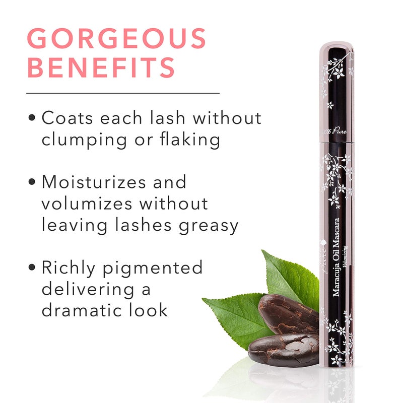 100 % Pure 100% PURE Maracuja Oil Mascara Dramatic Intense Volume & Length Natural Fruit Pigmented Voluminous Eyelash Makeup No Clumping, Smudging or Flaking - Vegan, Blackberry Color - 0.35 oz - Image 3