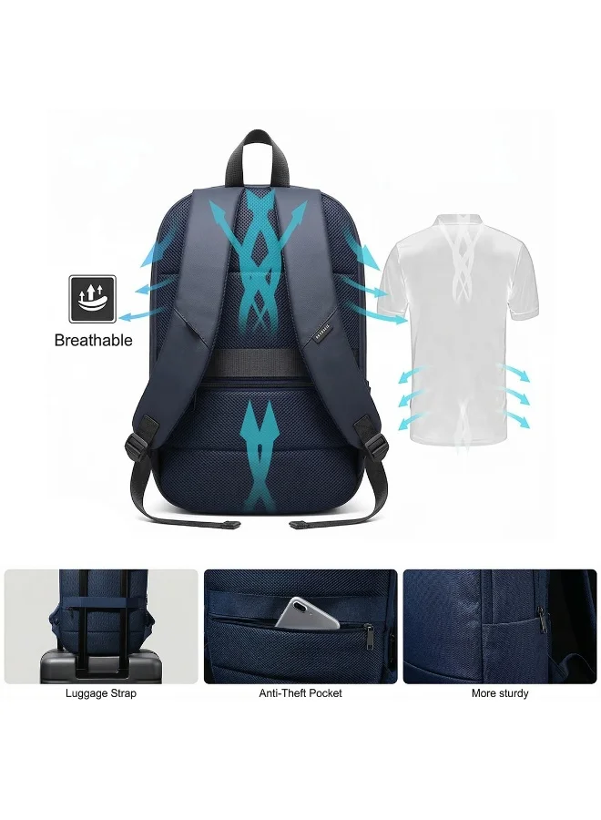 Mobcos Mobcos Back Pack Blue 8787TN Mobcos Back Pack Blue 8787TN Waterproof Anti-Theft Laptop Backpack with USB Charging Port Apex Business Travel Backpack for Men & Women Durable Oxford Leather Material Fits 17.3 Inch Laptop Slim Work & College Bag  | Best Price UAE