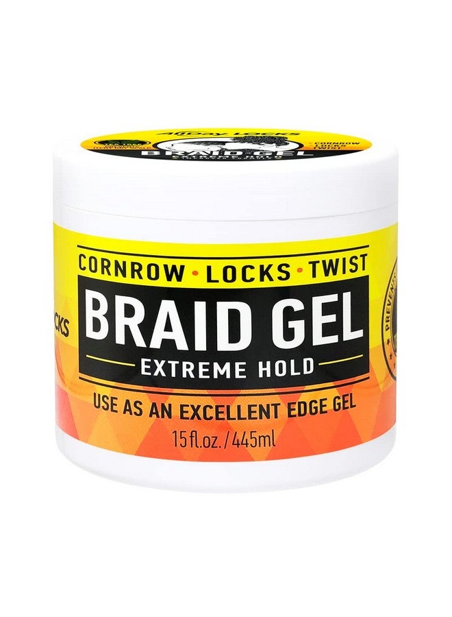 AllDay Locks Braid Gel Extreme Hold Smooths & Tames Frizz No Flaking Or Drying High Shine Long Lasting For Braids Locks Twists Cornrows 15 Oz - Image 1