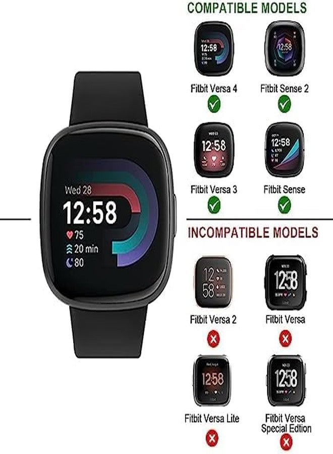 AK Metal Band Compatible with Fitbit Sense 2 / Sense & Versa 4 / Versa 3 Bands - Women & Men, Stainless Steel Mesh Loop Magnetic Replacement Bracelet Strap - Image 2