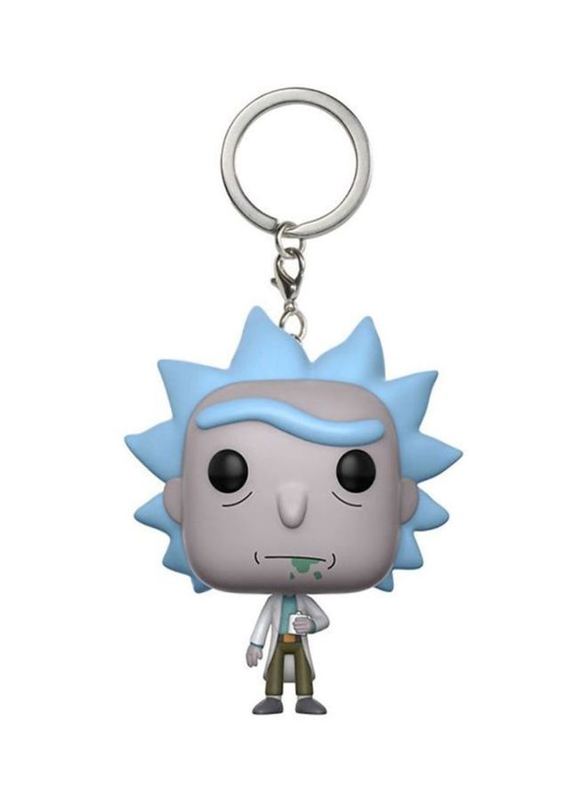NIBEMINENT Pop! Rick Figure Toy Keychain Grey/Blue/White - Image 1