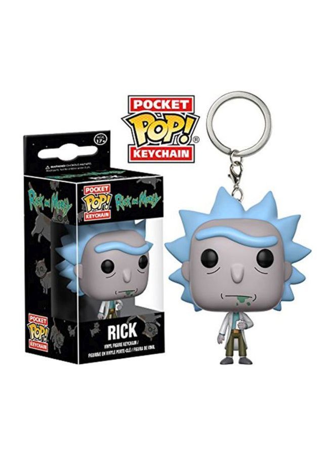 NIBEMINENT Pop! Rick Figure Toy Keychain Grey/Blue/White - Image 3