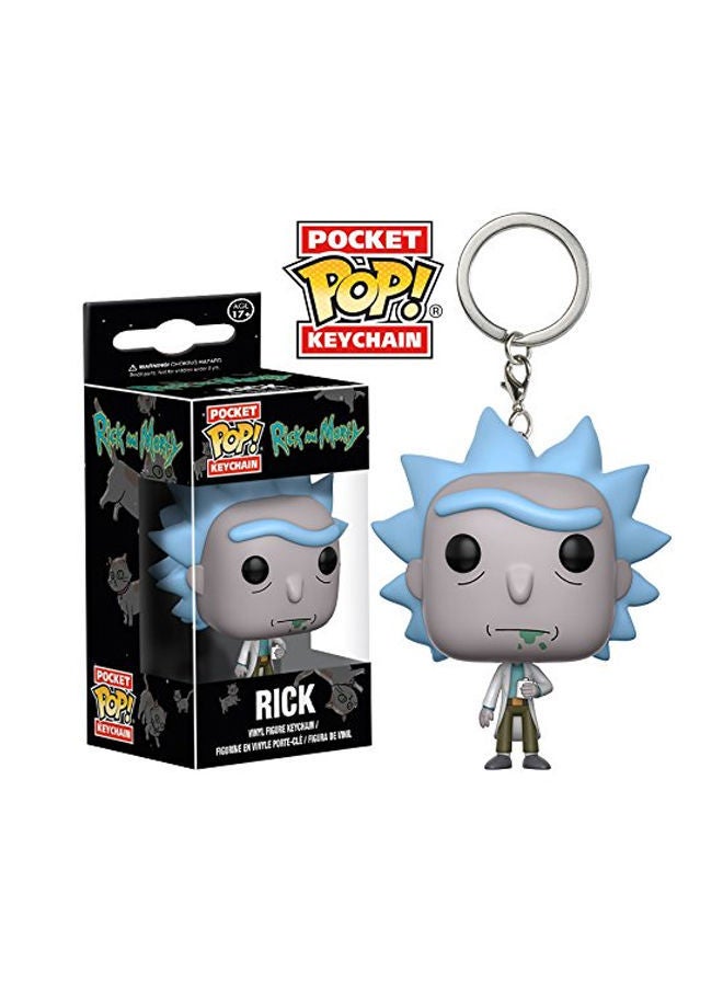 NIBEMINENT Pop! Rick Figure Toy Keychain Grey/Blue/White - Image 4