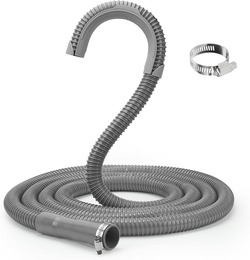 Funmit 10Ft Universal Washing Machine Drain Hose Flexible Extension Hose Fit for Most Household Washing Machines - Image 1
