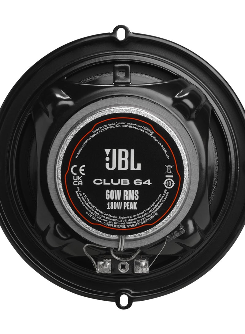 JBL JBL Club 64 6.5" Coaxial Car Speakers –  60W RMS / 180W Peak Full-Range Audio for UAE Vehicles  - Image 3