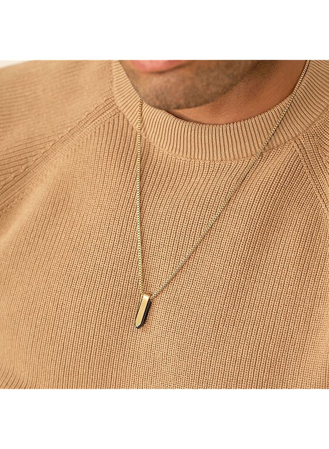 ام في ام تي قلادة رأس حربة من الفولاذ المقاوم للصدأ للرجال باللون الأصفر - Image 4