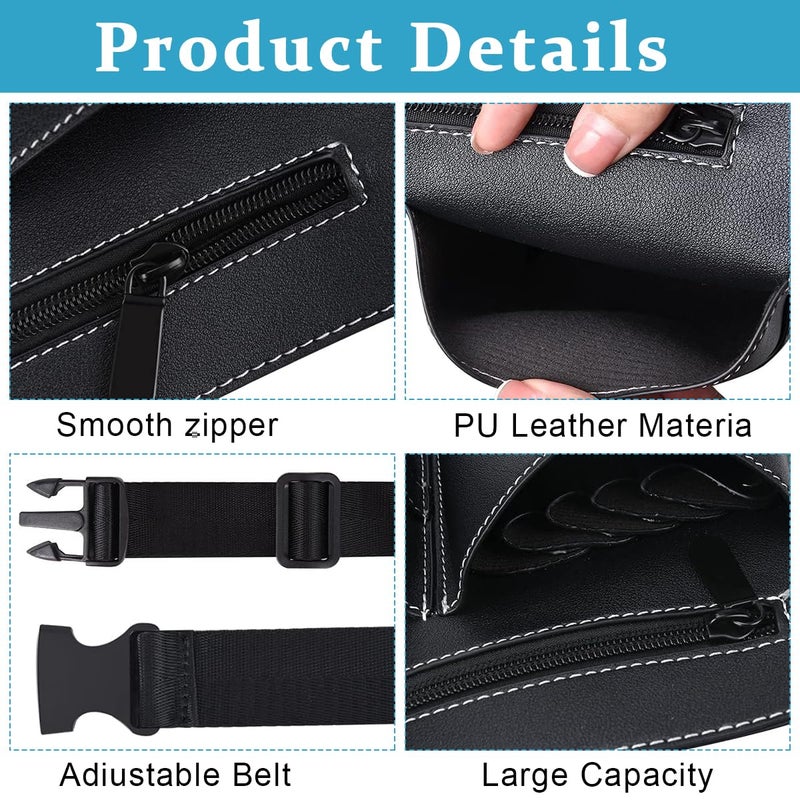MAYCREATE Hairdresser Scissor Bag PU Leather Barber Waist Pouch Professional Hairdressing Storage Holster with Adjustable Waist Belt Hair Salon Scissor Storage Waist Bag for Scissors Tools Clips - Image 3