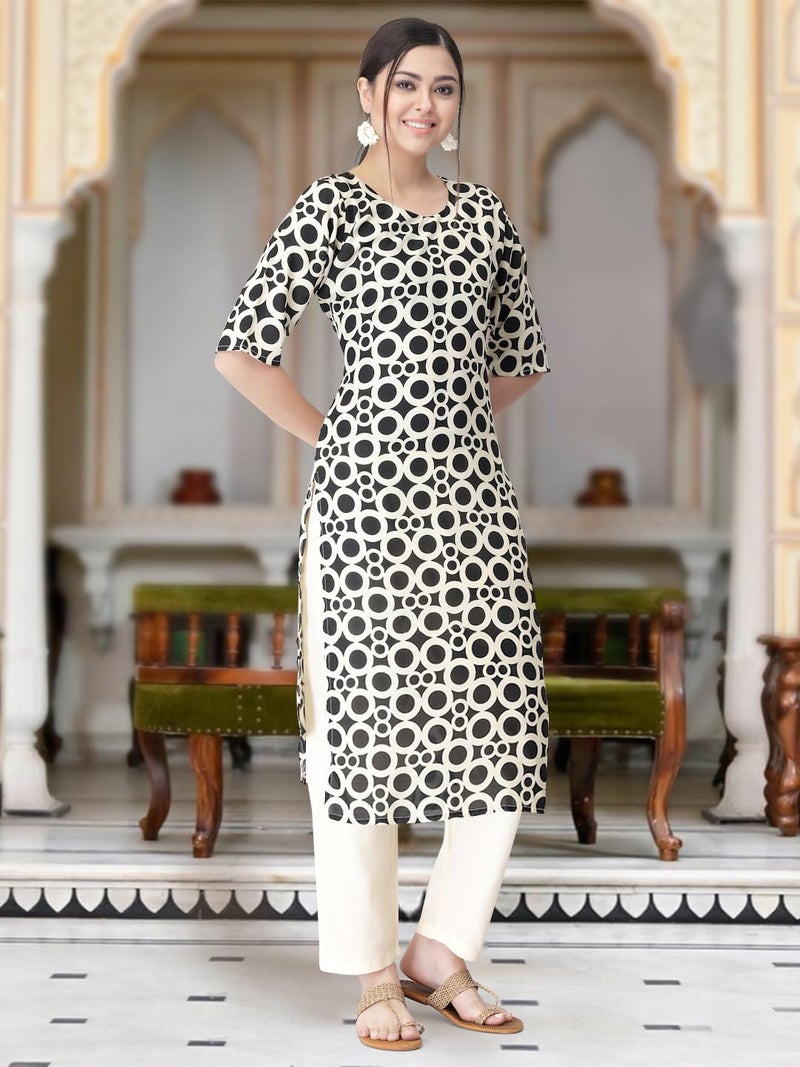 Tee Projekt Versatile Crepe Kurti & Pant Set for Women Printed Kurta Set - Image 4