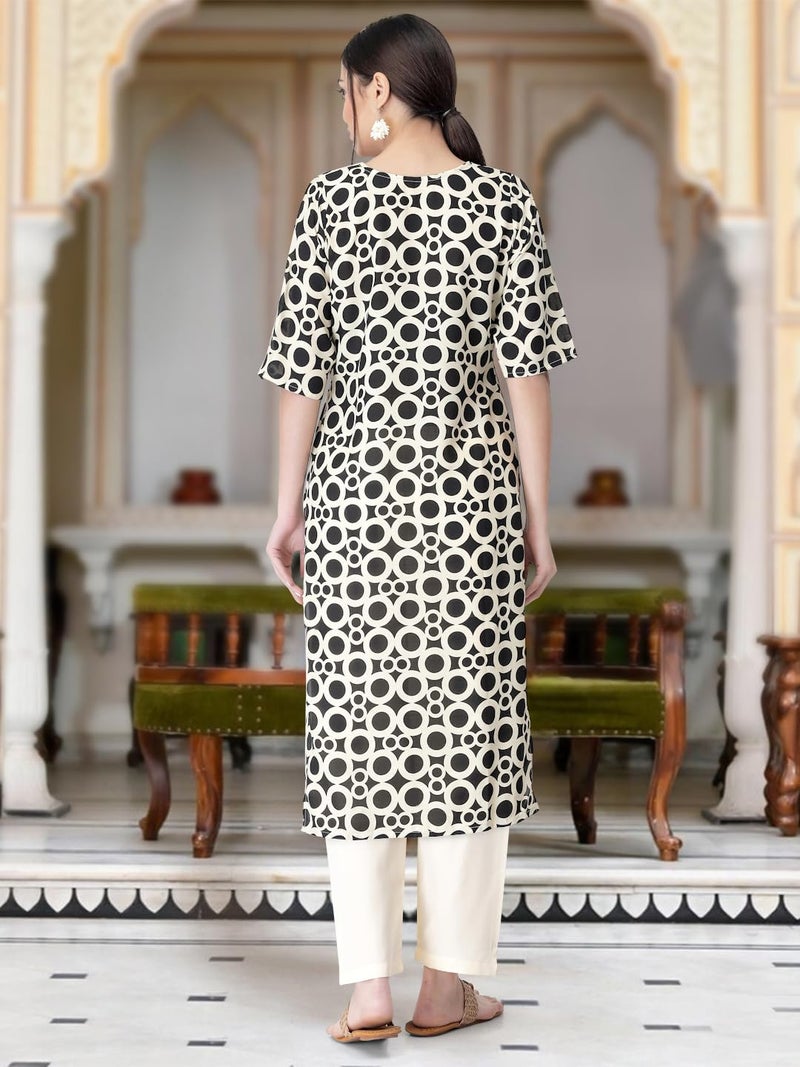 Tee Projekt Versatile Crepe Kurti & Pant Set for Women Printed Kurta Set - Image 2