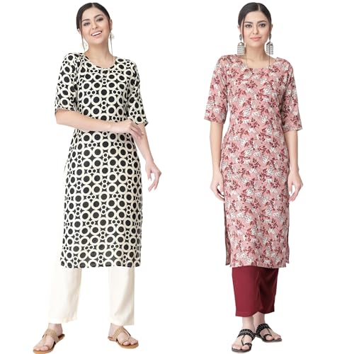 Tee Projekt Versatile Crepe Kurti & Pant Set for Women Printed Kurta Set - Image 1