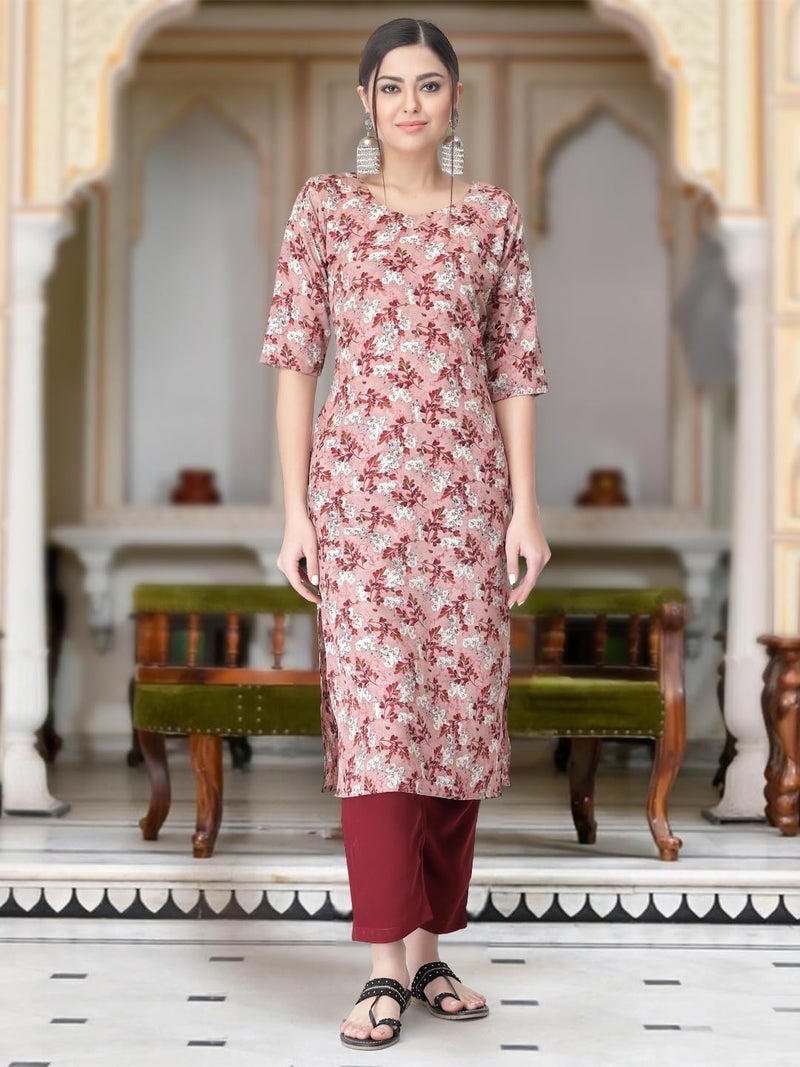 Tee Projekt Versatile Crepe Kurti & Pant Set for Women Printed Kurta Set - Image 5