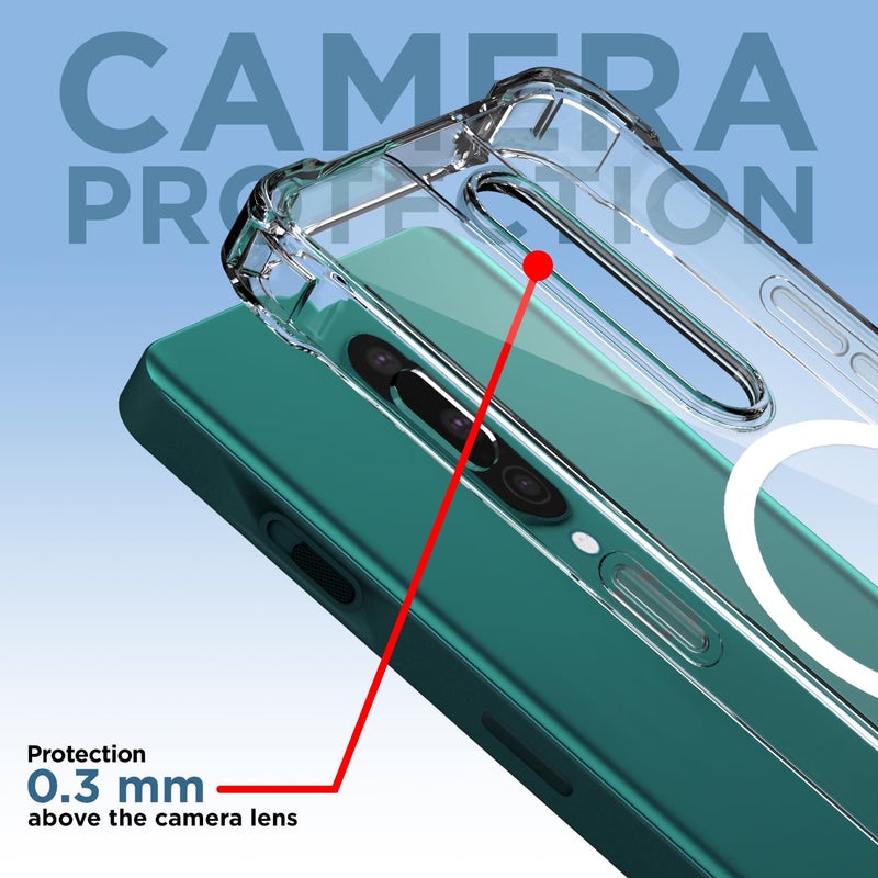 Pikkme غطاء خلفي لهاتف OnePlus 8 مع دعم مغناطيسي مقاوم للصدمات من PC + TPU (شفاف Mag-Safe) - Image 5