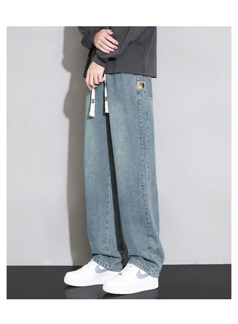 Fashionable Men's Loose Straight Leg Jeans, Wide Leg Casual Pants  - Image 1