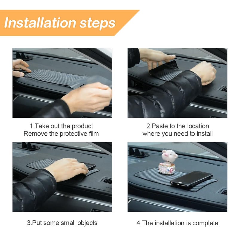 Osilly Car Dashboard Anti-Slip Mat, 10.6" x 5.9" Universal PVC Sticky Adhesive Pad for Auto, Multifunctional Vehicle Dash Strong Gripping Pad for Cell Phones Sunglasses Keys GPS Coins (Dot) - Image 5