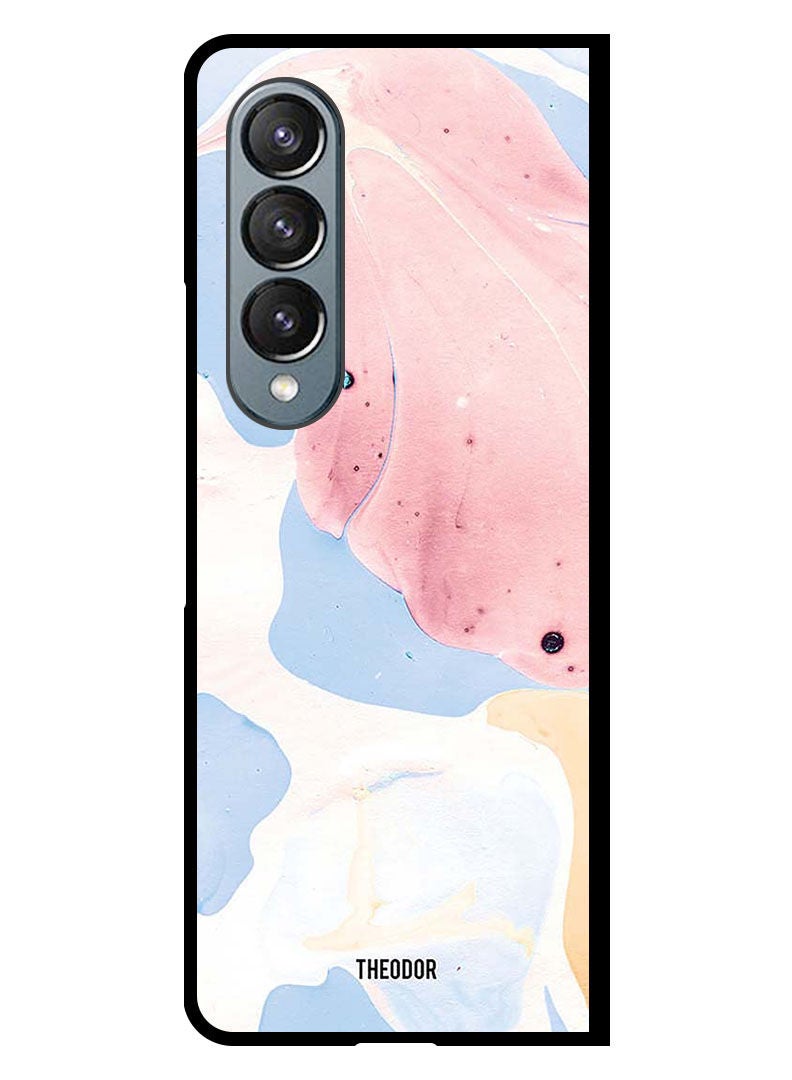 Theodor Protective Case Cover For Samsung Galaxy Fold 4 Light Pink Flower Texture