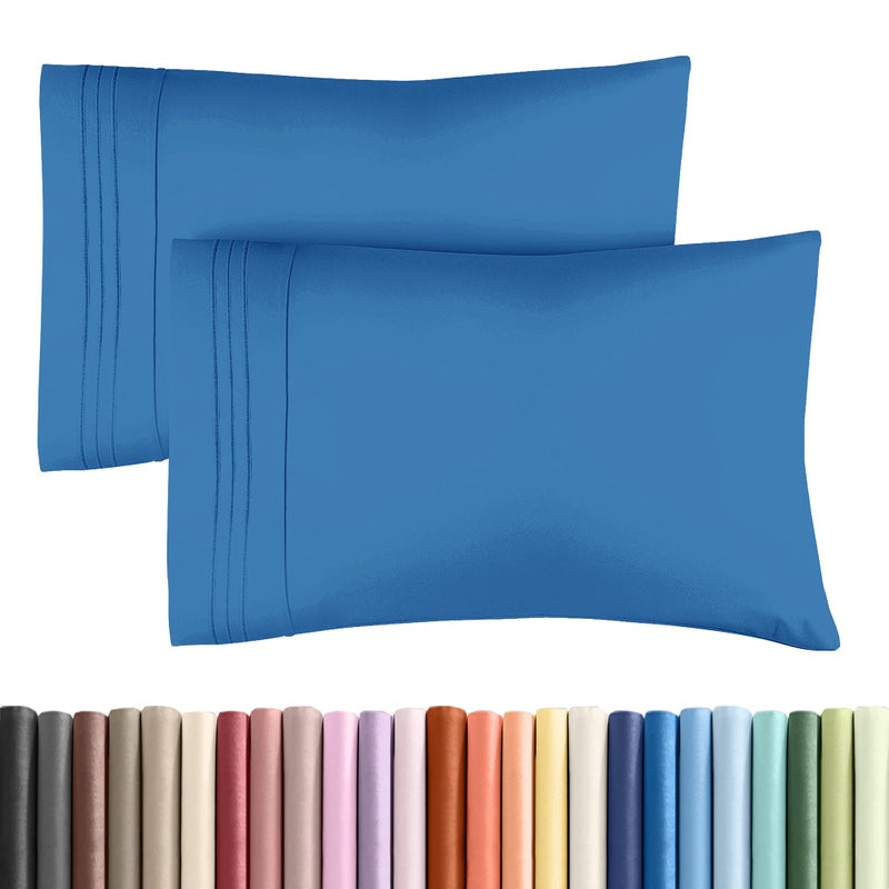 CGK Unlimited King Pillow Cases Set of 2 Ultra Soft Hotel Quality Pillowcase Covers Comfy Cozy Wrinkle Free Shrinkage Stain Fade Resistant Machine Washable Pillow Protectors 2 Piece Set Royal Blue - Image 2