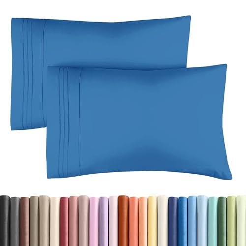 CGK Unlimited King Pillow Cases Set of 2 Ultra Soft Hotel Quality Pillowcase Covers Comfy Cozy Wrinkle Free Shrinkage Stain Fade Resistant Machine Washable Pillow Protectors 2 Piece Set Royal Blue - Image 1