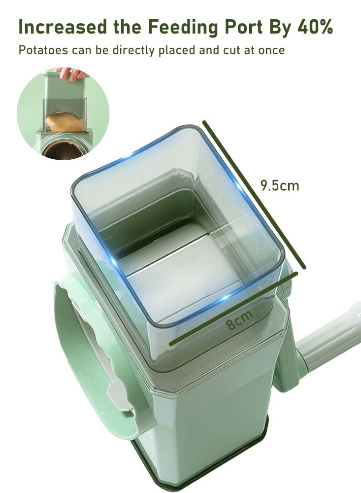 Kitchen Mandoline Vegetable Slicer with 3 Interchangeable Blades - Rotary Cheese Grater, Slicing of Fruits, Vegetables, and Nuts